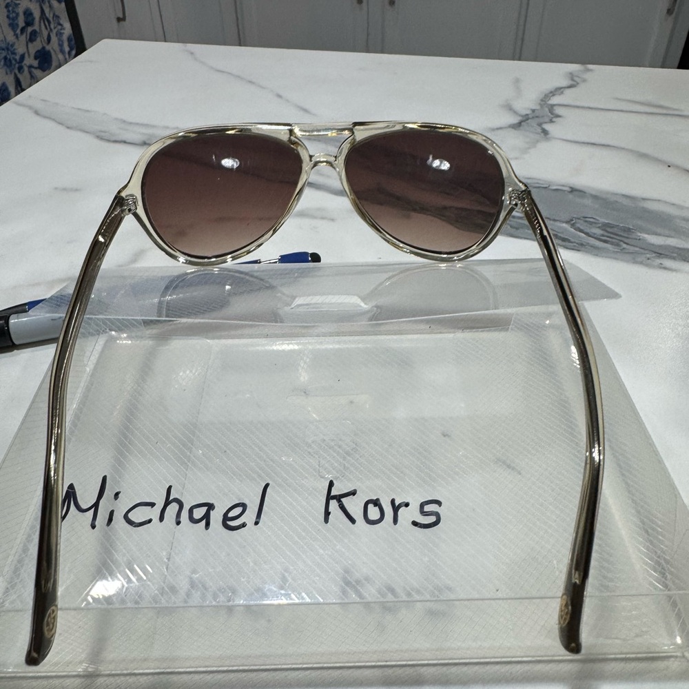 Michael Kors Clear Frame Sunglasses with Brown Gradient Lenses - Picture 6 of 8